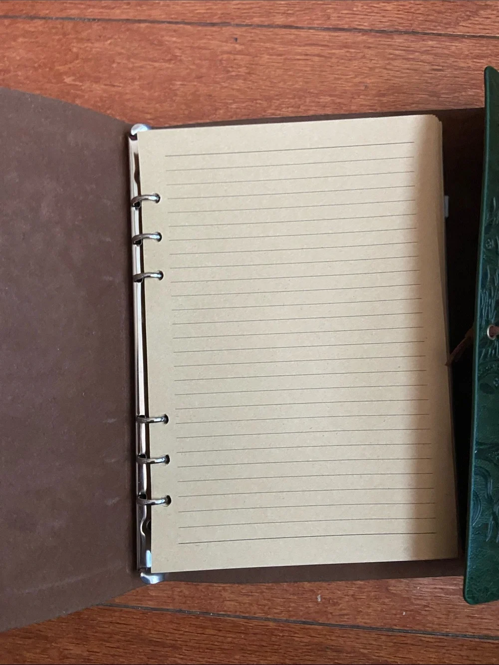 Embossed Tree Leather Journal - Forest Green